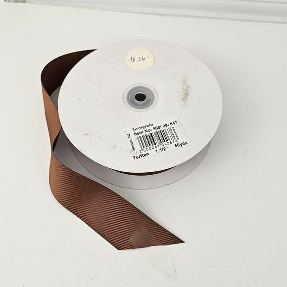 New on spool brown grosgrain ribbon 1.5 x 40 crafts sewing trim hobbies - Picture 2 of 3